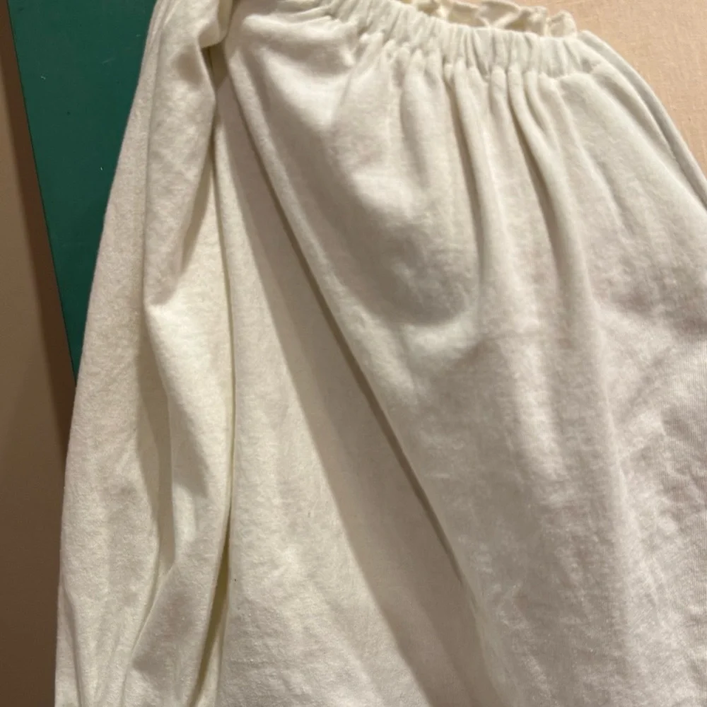 NWT Anthropologie Cream Off-Shoulder Swing Blouse - Picture 11 of 11